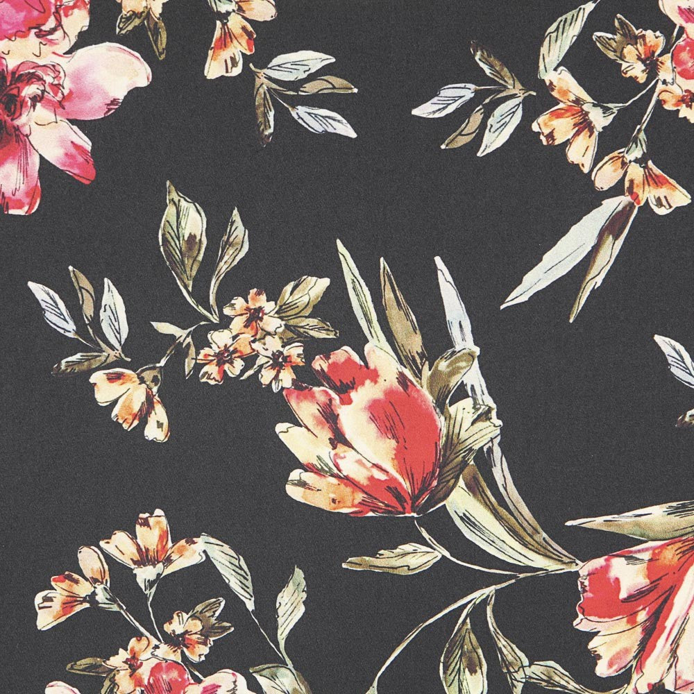 Satin Floral Noir - Ribes y Casals