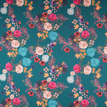 Satin Floral Hiver Émeraude - Ribes y Casals