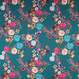 Satin Floral Hiver Émeraude - Ribes y Casals