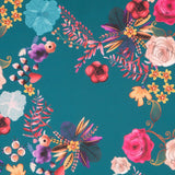 Satin Floral Hiver Émeraude - Ribes y Casals