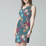 Satin Floral Hiver Émeraude - Ribes y Casals