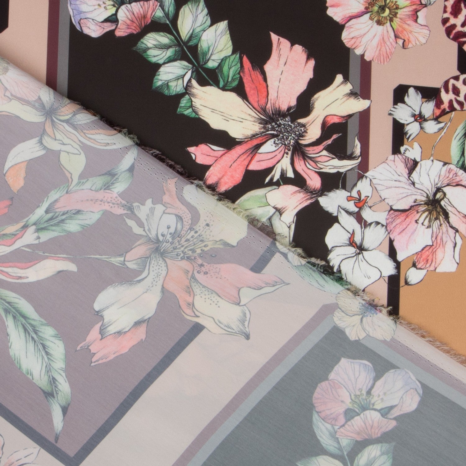 Floral Satin Winter Brown - Ribes y Casals