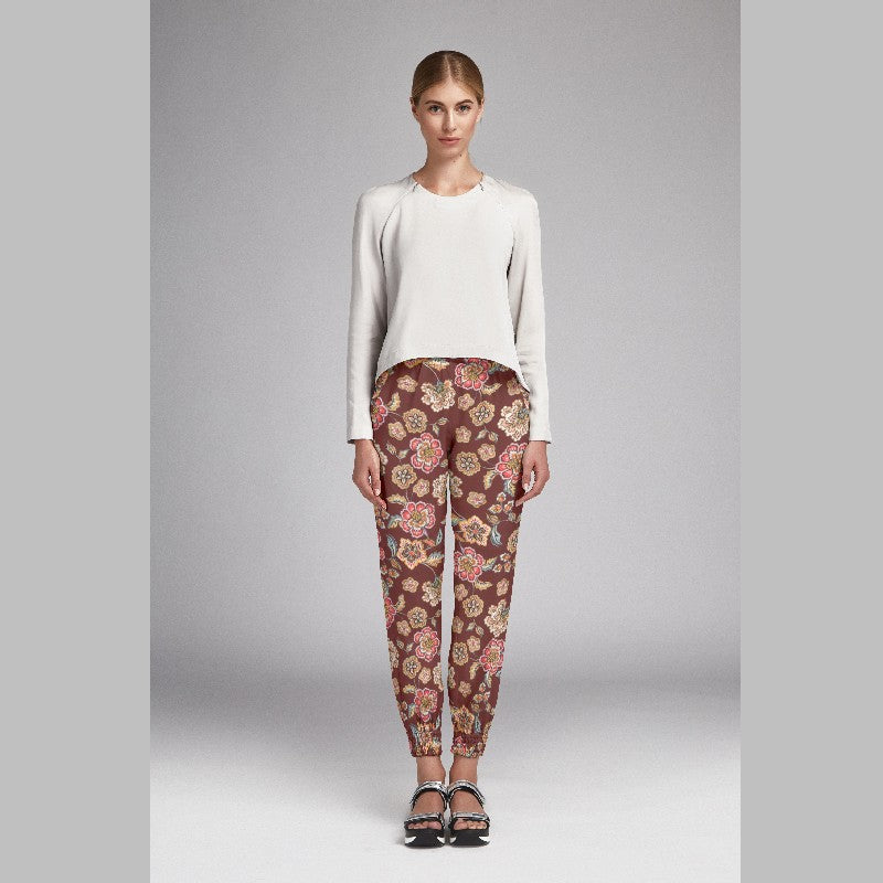 Satin Kimono Fleurs Marron - Ribes y Casals