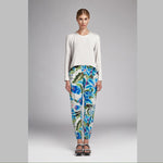 Satin Kimono Hibiscus Bleu - Ribes y Casals