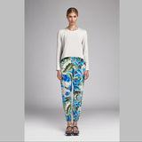 Satin Kimono Hibiscus Bleu - Ribes y Casals