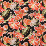 Satin Kimono Hibiscus Noir - Ribes y Casals