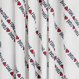 Satin Imprimé Love Blanc - Ribes y Casals