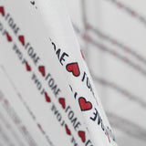Satin Imprimé Love Blanc - Ribes y Casals