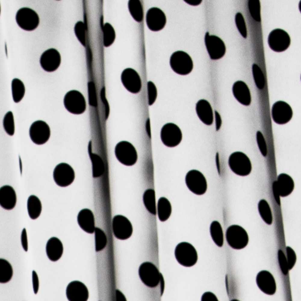 Satin Pois Noir 7mm Fond Blanc - Ribes y Casals
