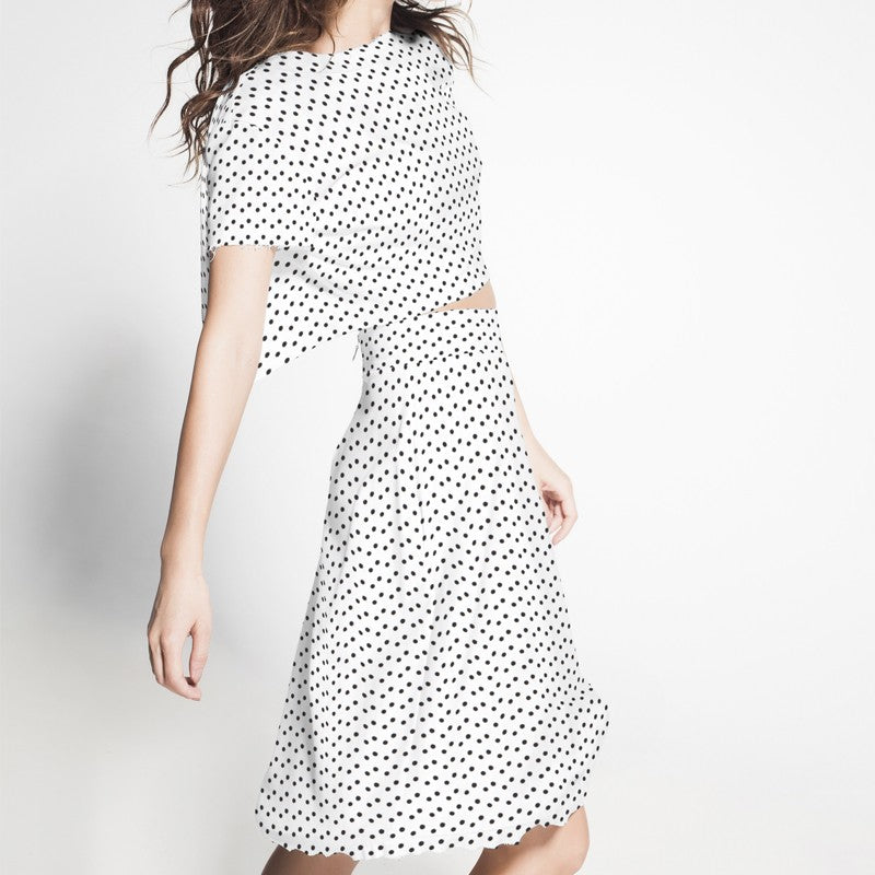 Satin Pois Fond Blanc - Ribes y Casals