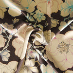 Satin Mode Fleur Retro Chocolat - Ribes y Casals