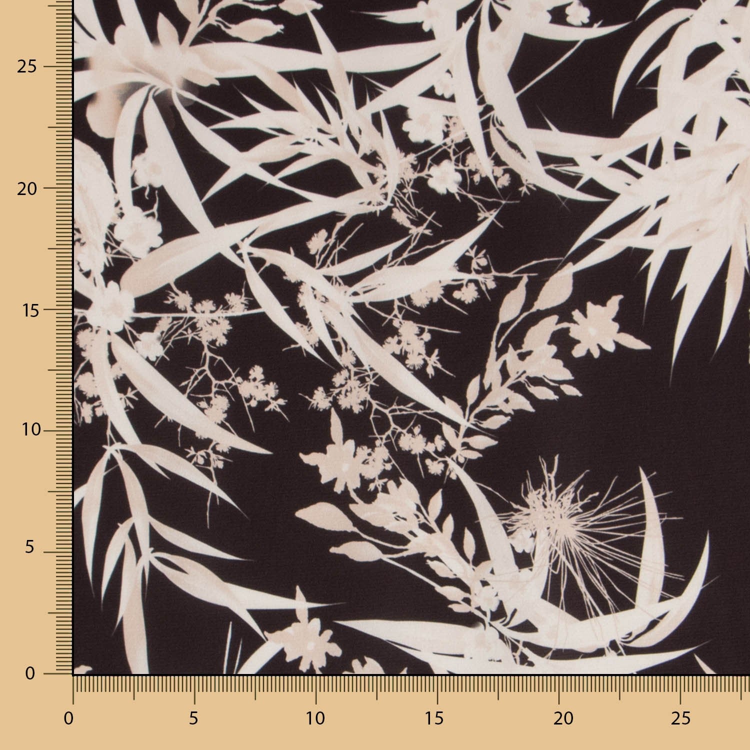 Tissu Satin Noir Jungle - Ribes y Casals