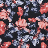Satin Polyester Fleur Corail Noir - Ribes y Casals