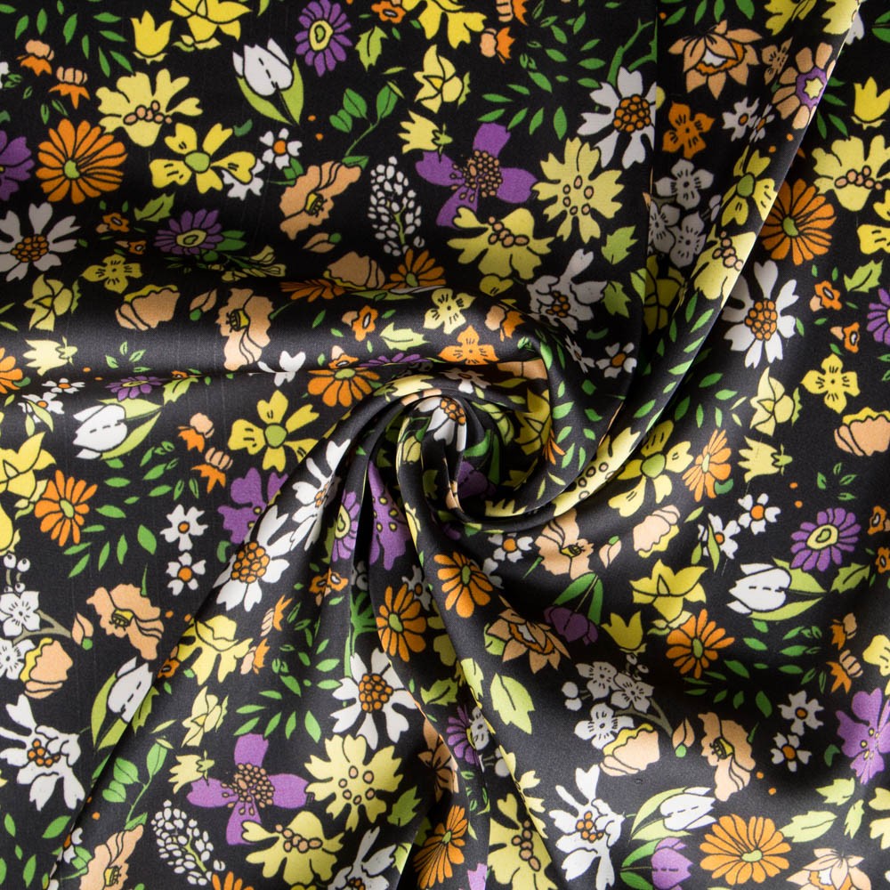 Polyester Satin Multifleurs - Ribes y Casals