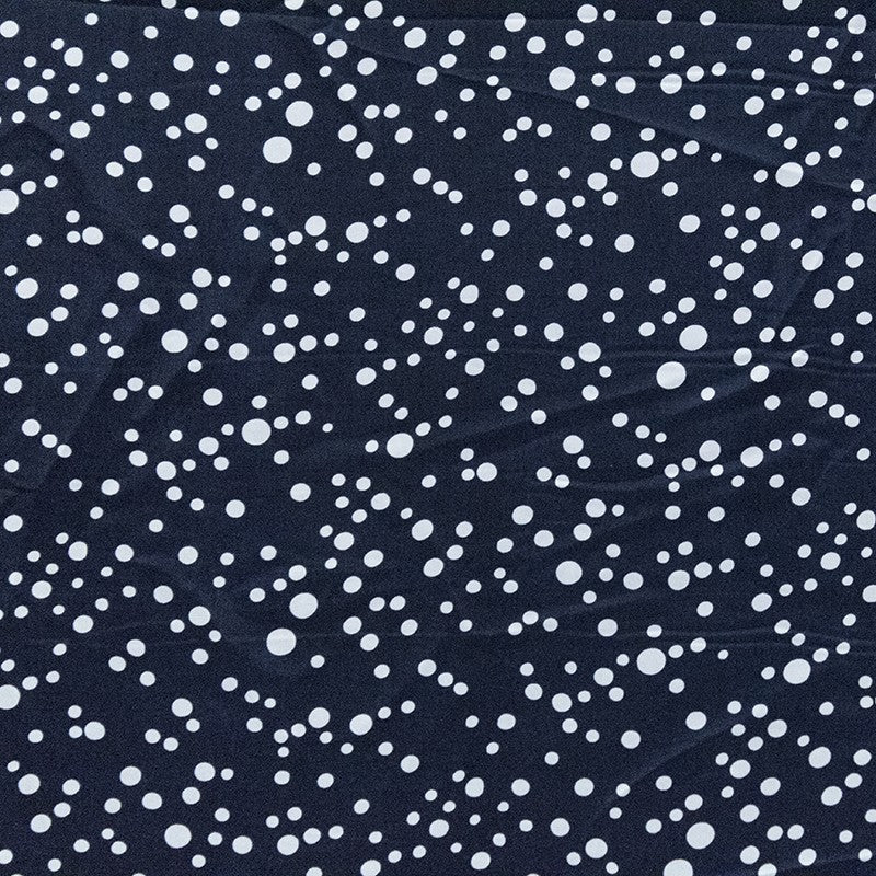 Satin Polyester à Pois Marine - Ribes y Casals