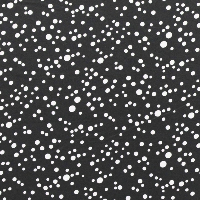 Satin Polyester à Pois Noir - Ribes y Casals