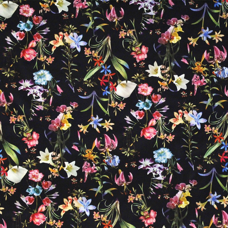 Satin Polyester Tropical Noir - Ribes y Casals