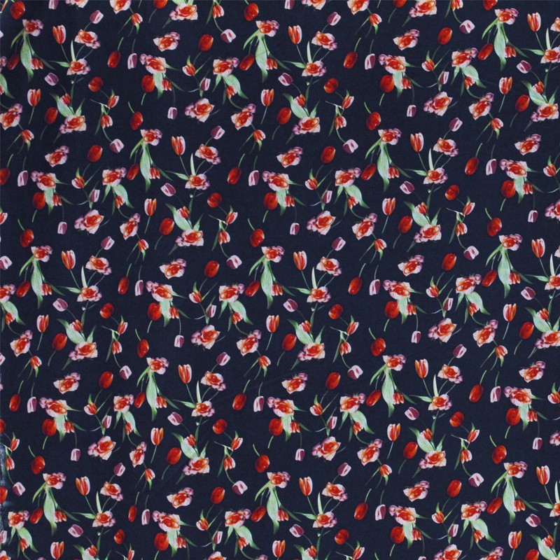 Satin Polyester Tulipe Marine - Ribes y Casals