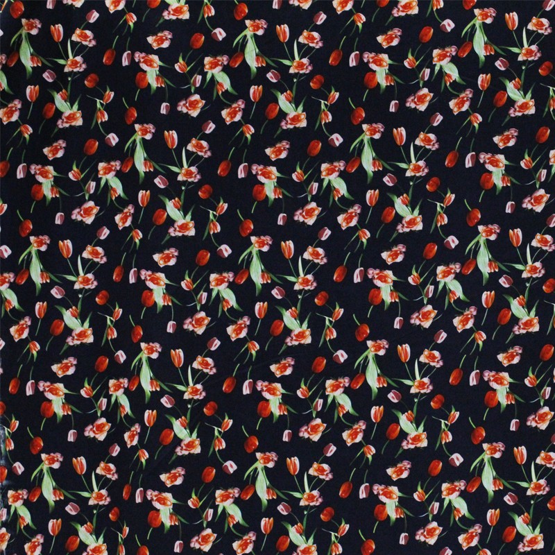 Satin Polyester Tulipe Noir - Ribes y Casals