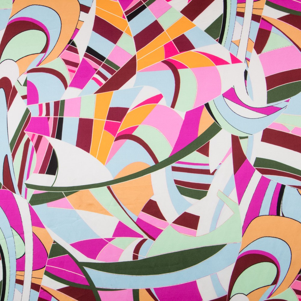 Satin Soie Italienne Abstrait Violet - Ribes y Casals