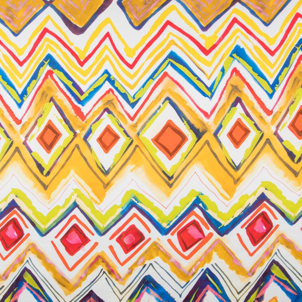 Satin De Soie Italienne Jaune Ethnique - Ribes y Casals