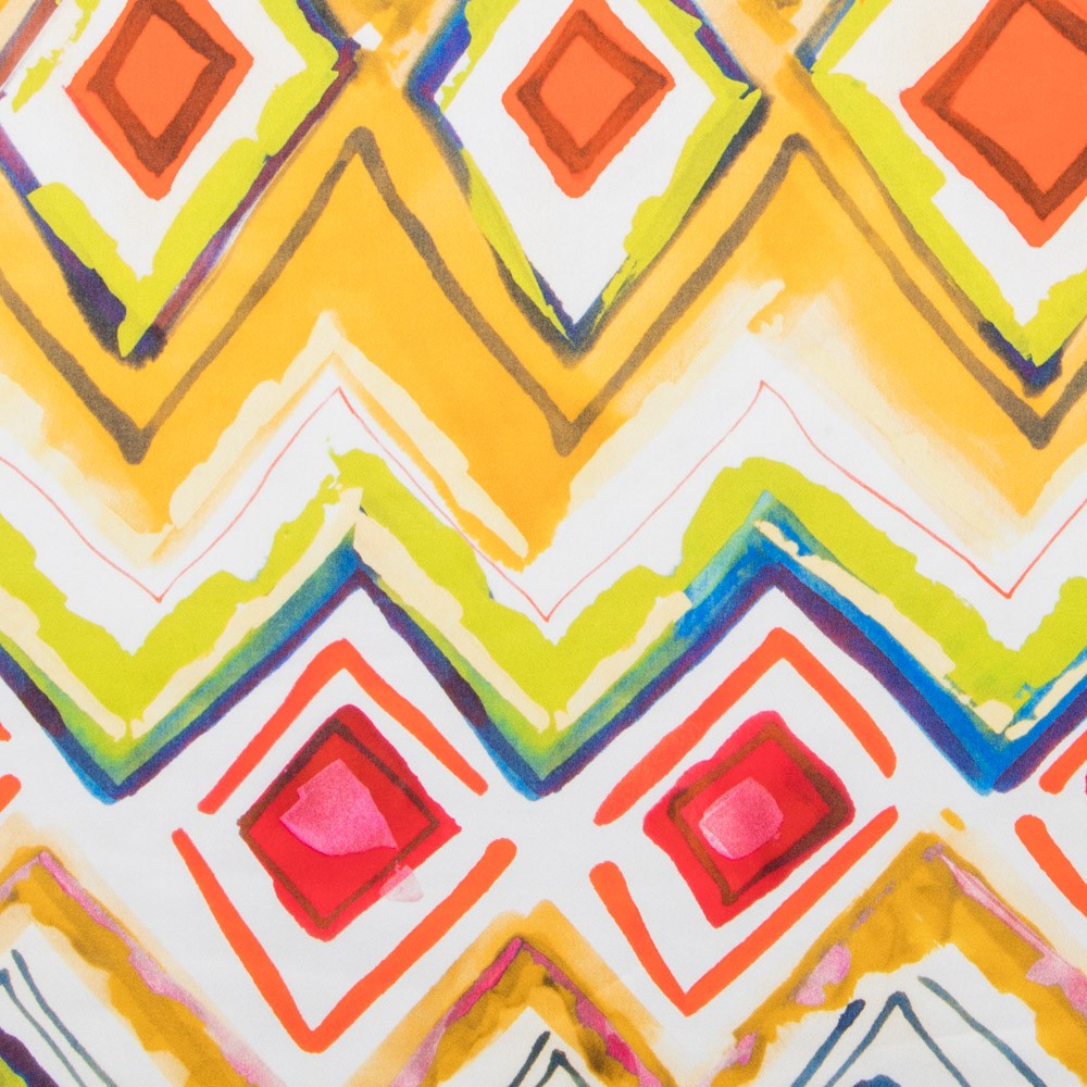 Satin De Soie Italienne Jaune Ethnique - Ribes y Casals