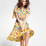 Satin De Soie Italienne Jaune Ethnique - Ribes y Casals