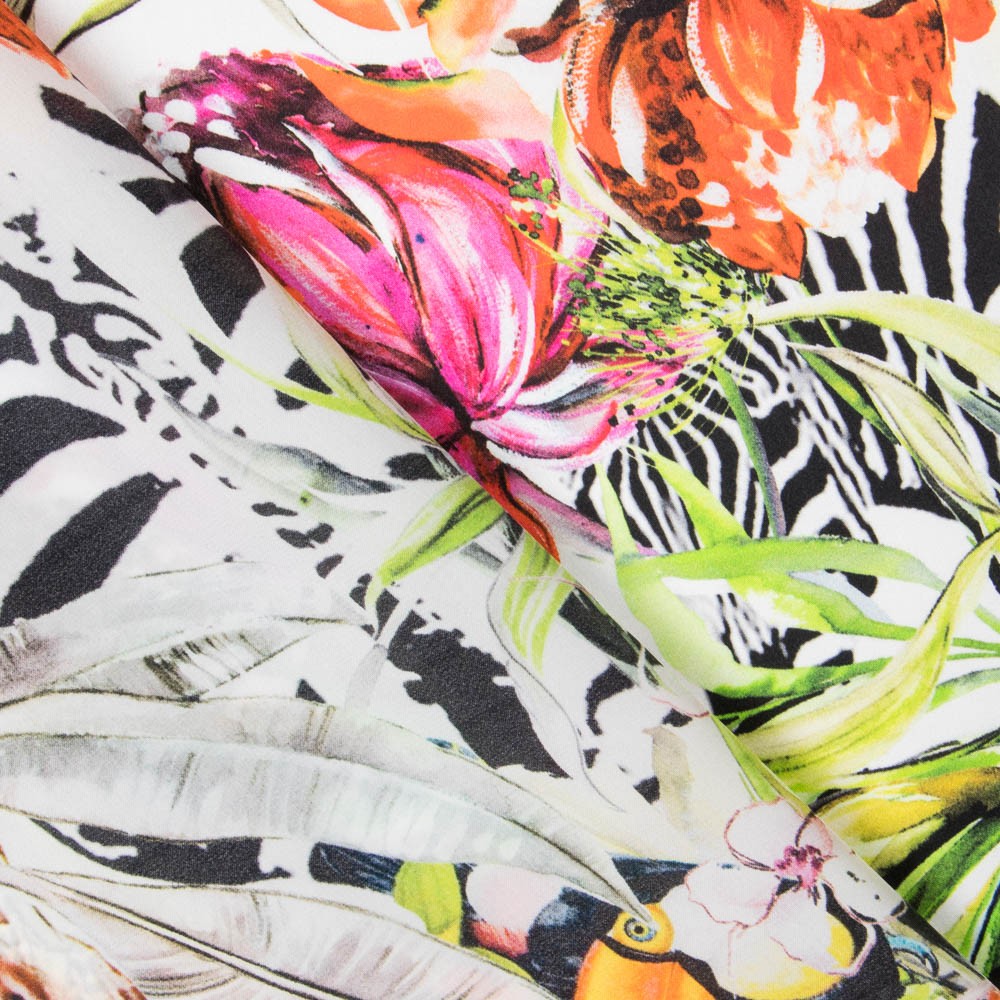 Satin De Soie Italienne Fleur Sauvage - Ribes y Casals