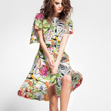 Satin De Soie Italienne Fleur Sauvage - Ribes y Casals