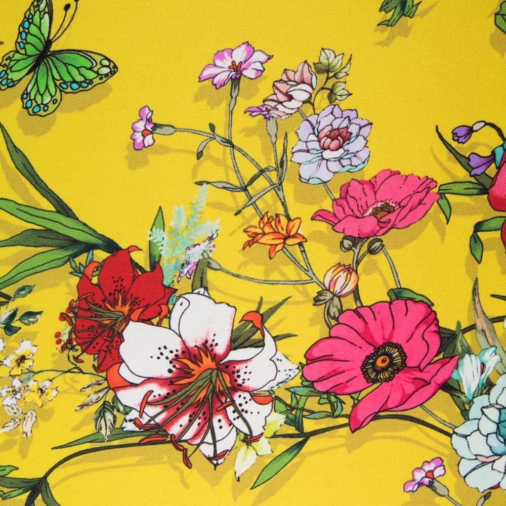 Satin De Soie Italienne Jaune Tropical - Ribes y Casals