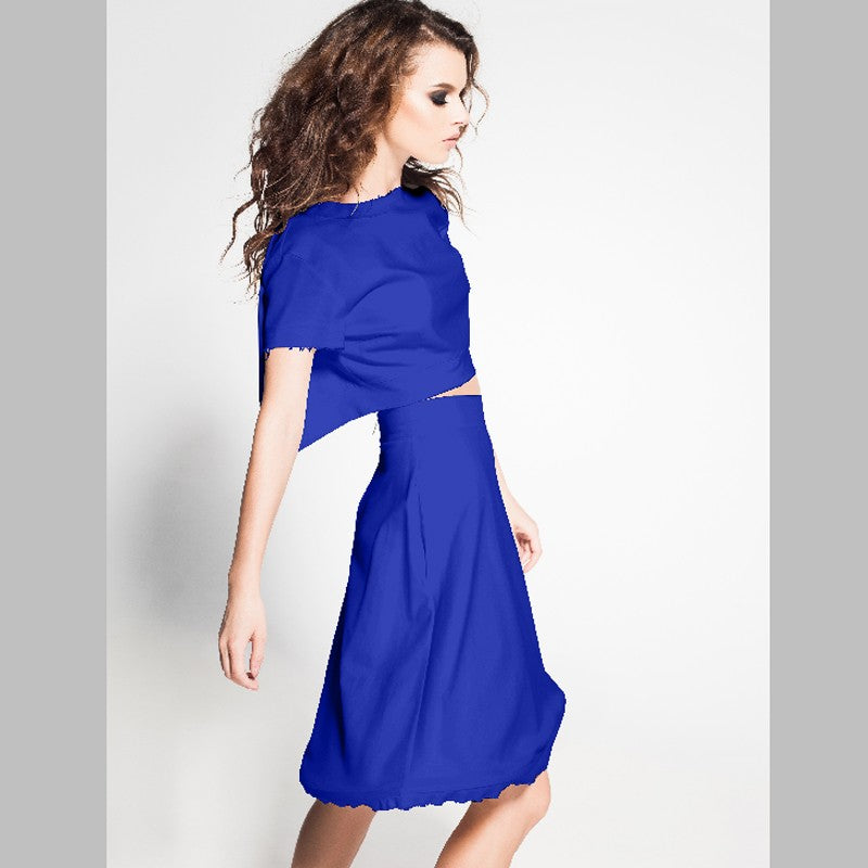 Satin Soie Naturelle Bleu Électrique - Ribes y Casals