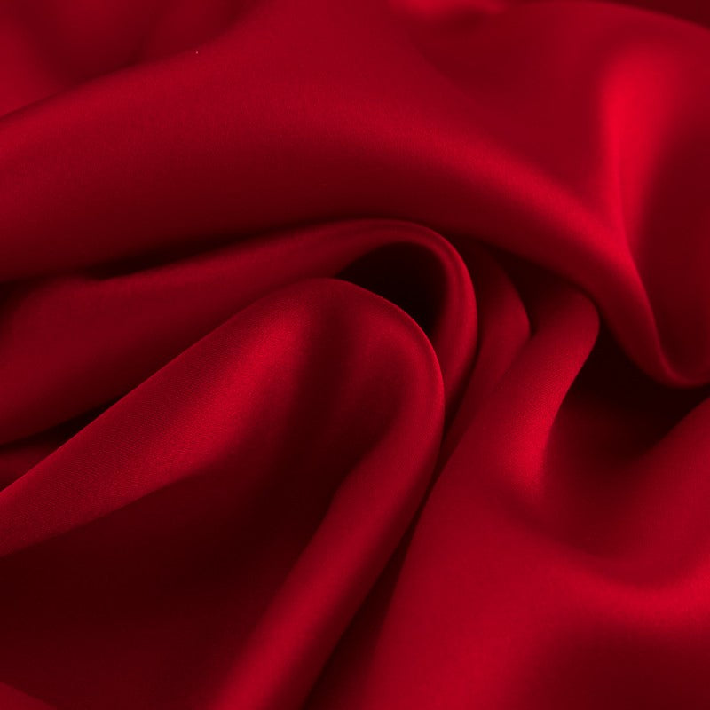 Satin Soie Naturelle Rouge Sang - Ribes y Casals