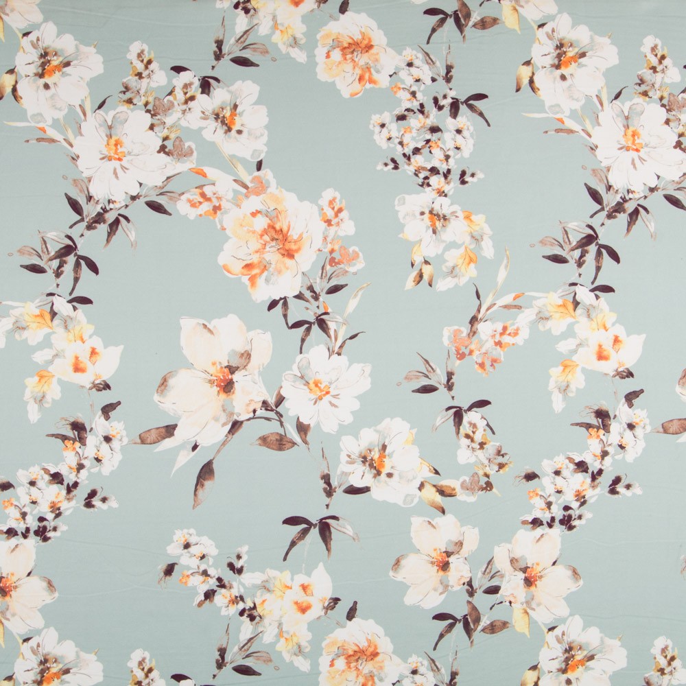 Satin Fleur Vert Deau - Ribes y Casals