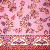 Retal Satén Bangladesh Cenefa Rosa 190x150 cm. - Ribes y Casals