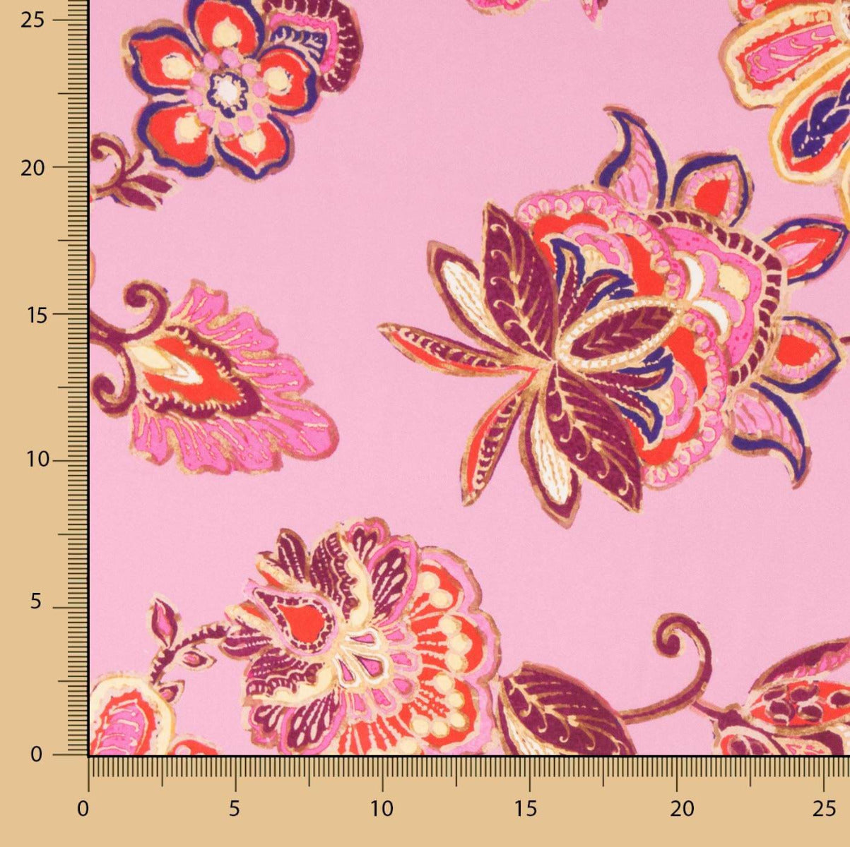 Retal Satén Bangladesh Cenefa Rosa 190x150 cm. - Ribes y Casals