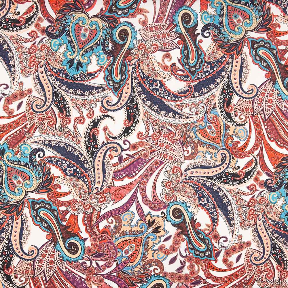 Satin Fin Polyester Cachemire Rouge - Ribes y Casals