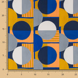 Retal Satén Estampado Geométrico Azul 100x140 cm - Ribes y Casals