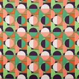 Satén Estampado Geométrico Verde - Ribes y Casals