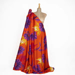 Retal Satén Estampado Tuser Naranja 120x150 cm - Ribes y Casals