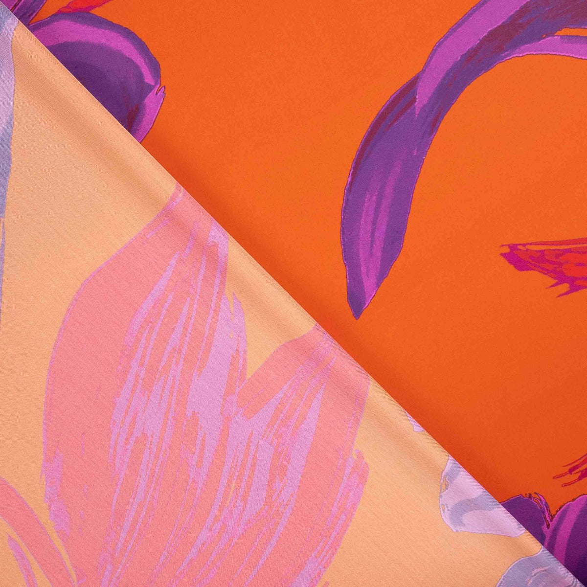 Retal Satén Estampado Tuser Naranja 120x150 cm - Ribes y Casals