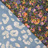 Tissu Satin Polyester Multifleurs Orange - Ribes y Casals