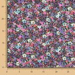 Tissu Satin Polyester Multifleurs Rouge - Ribes y Casals