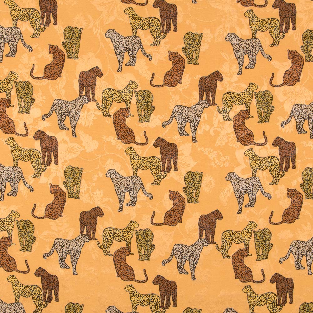 Satin Jacquard Léopard Camel - Ribes y Casals