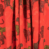 Satin Jacquard Léopard Rouge - Ribes y Casals