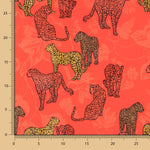 Satin Jacquard Léopard Rouge - Ribes y Casals