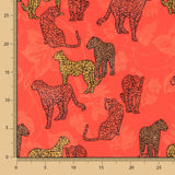 Satin Jacquard Léopard Rouge - Ribes y Casals