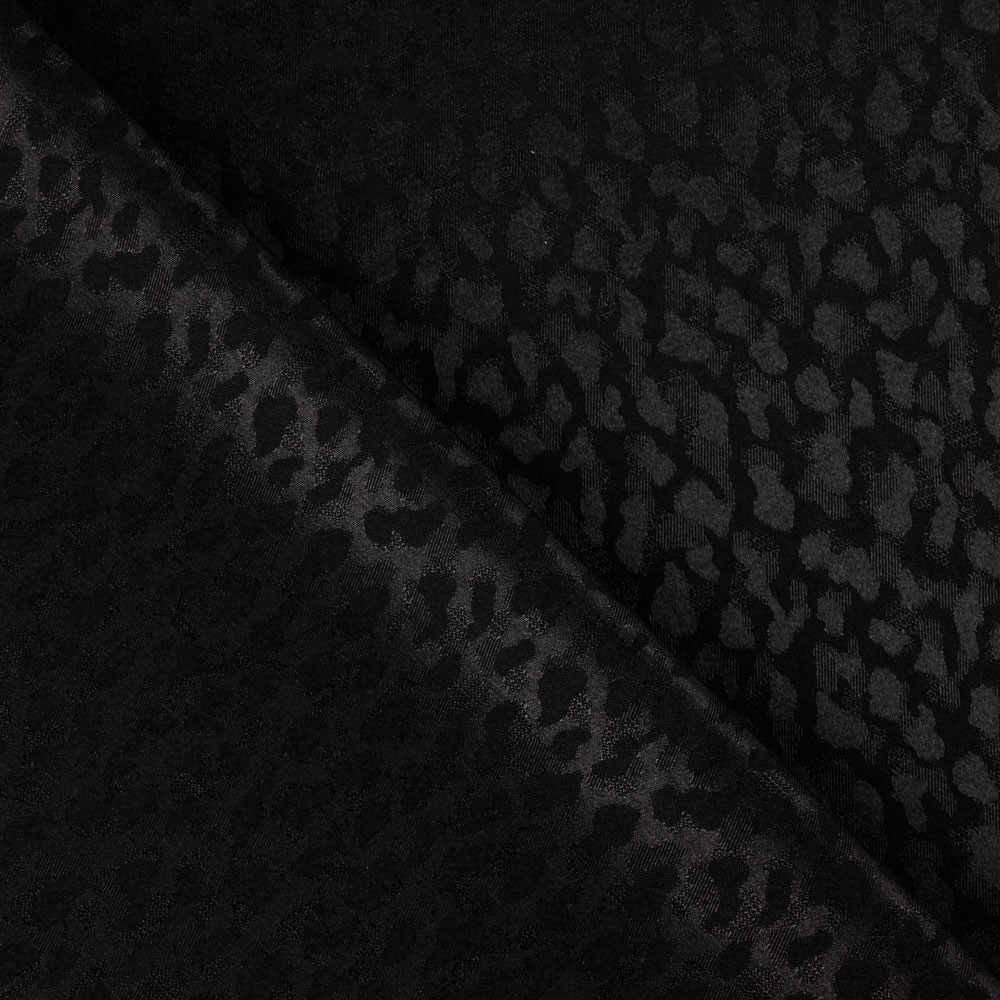 Satin Jacquard Viscose Noir - Ribes y Casals