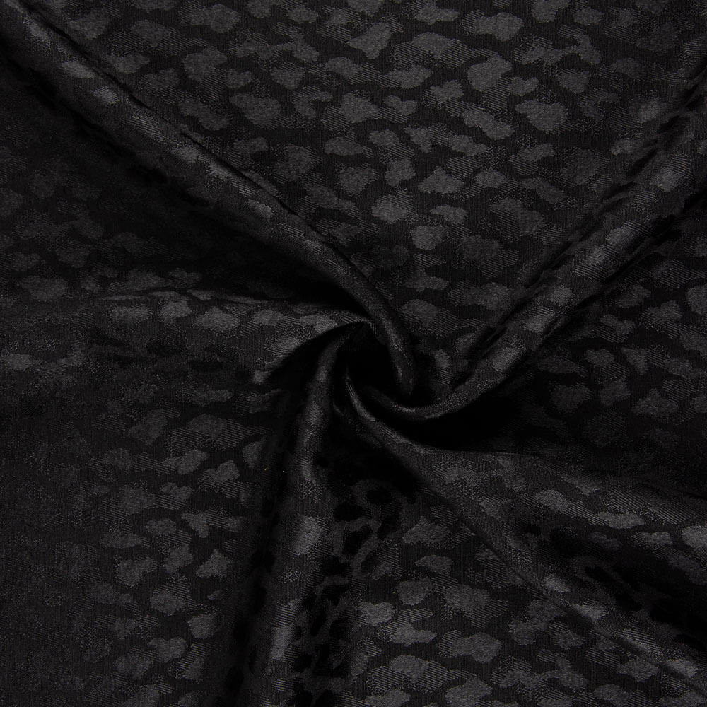 Satin Jacquard Viscose Noir - Ribes y Casals