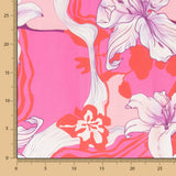 Satin Imprimé Polynésie Fuchsia - Ribes y Casals