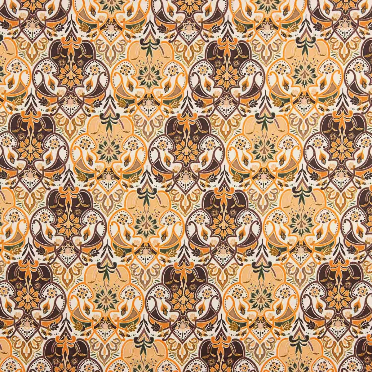 Tissu de satin de polyester imprimé en orange nîmois - Ribes y Casals